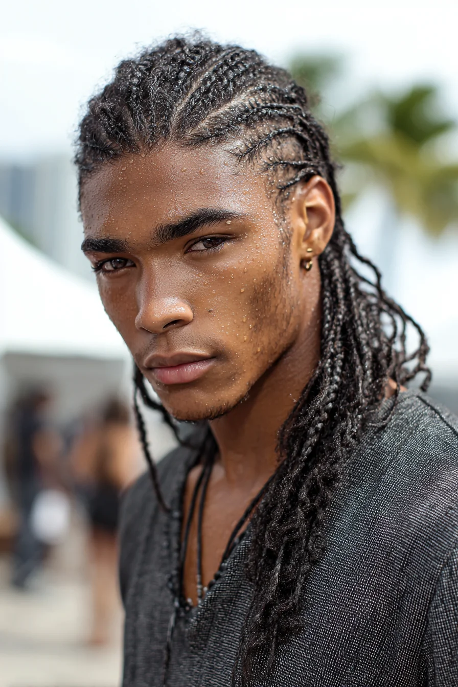 Cornrow-to-Twist Medium-Length Braids — Protective Style for Natural Hair