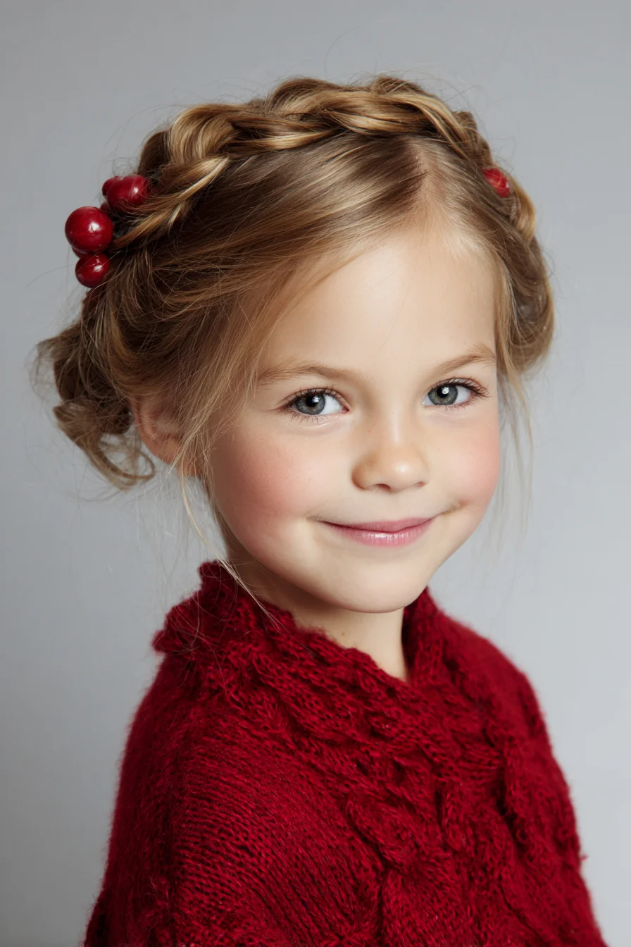 Crown Braided Updo with Soft Face-Framing Tendrils