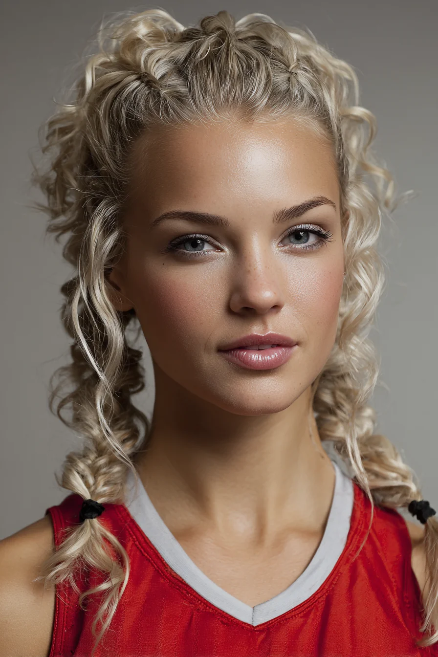 Curly Double Dutch Braids (Pigtails) with Face‑Framing Tendrils
