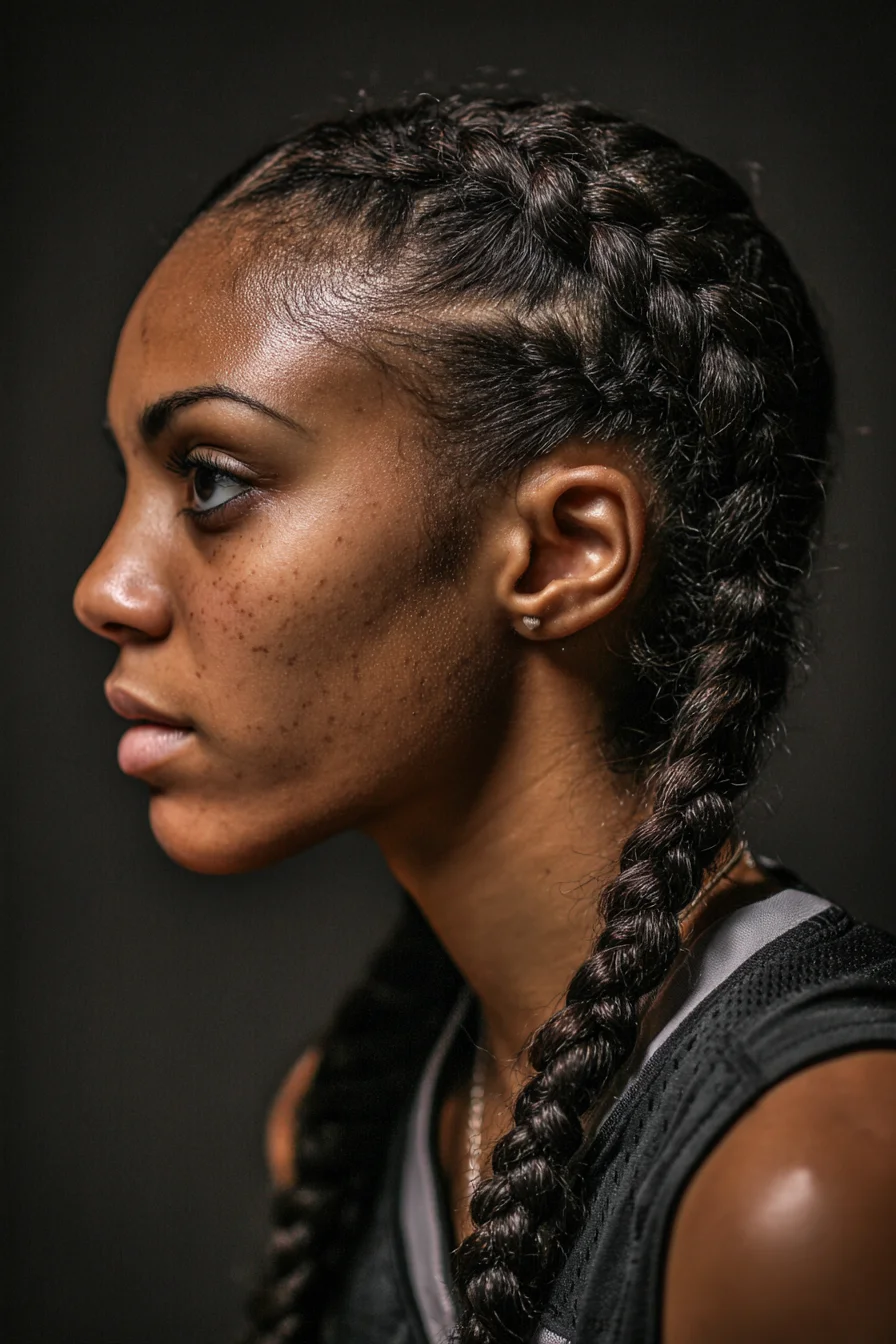 Double Dutch (Boxer) Braids — Sleek Two-Strand Cornrows for Natural & Thick Hair