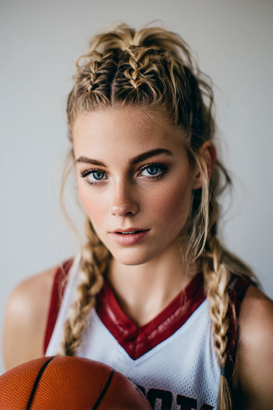Double Dutch (Boxer) Braids with Textured Finish