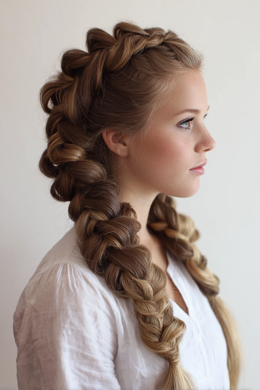 Double Dutch Pancake Braids — Voluminous Crown Braids for Long Hair
