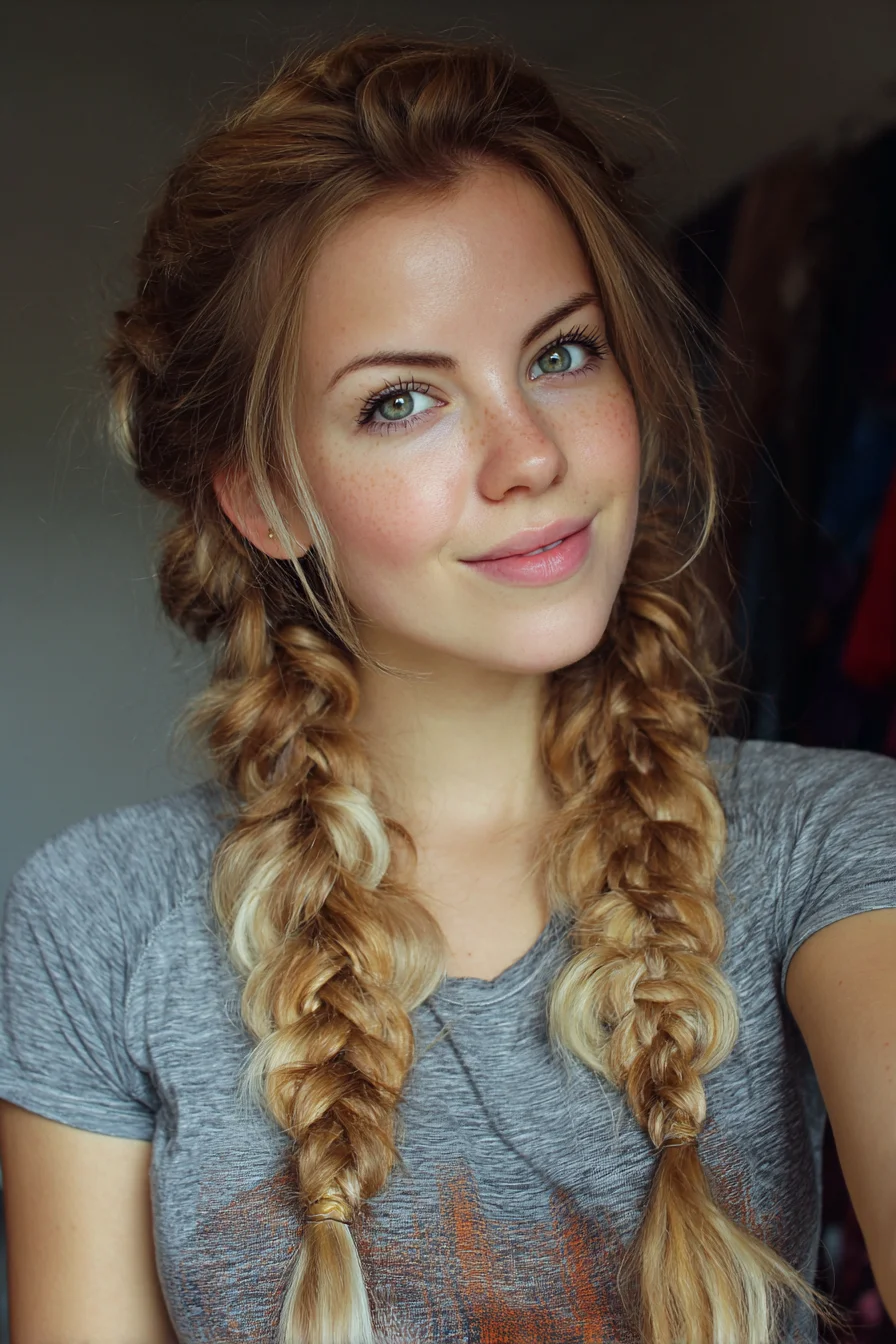 Double Textured Dutch Braids — Loose Boho Braids for Long Hair
