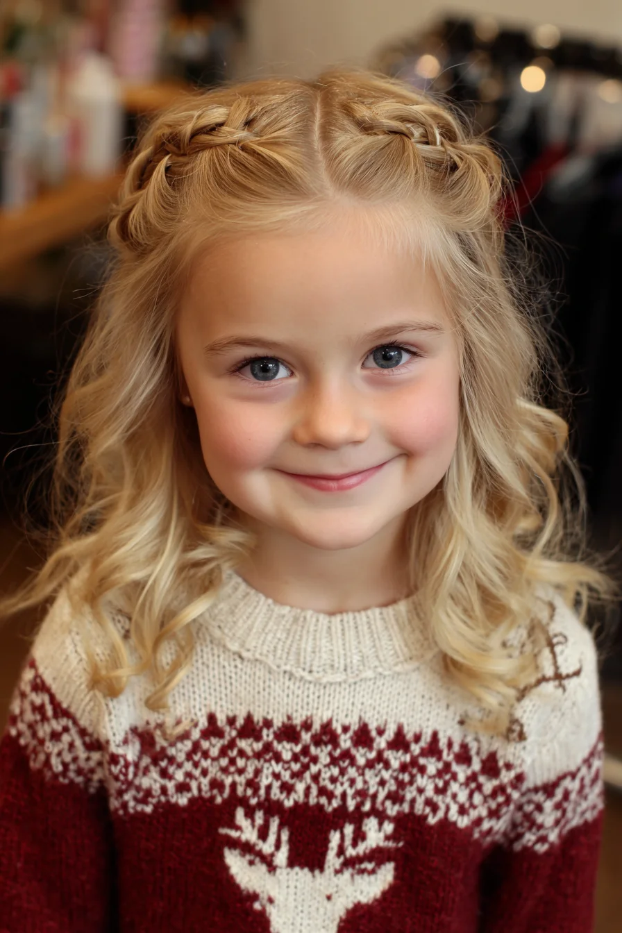 Double Waterfall Braids with Soft Curls — Half‑Up Romantic Style