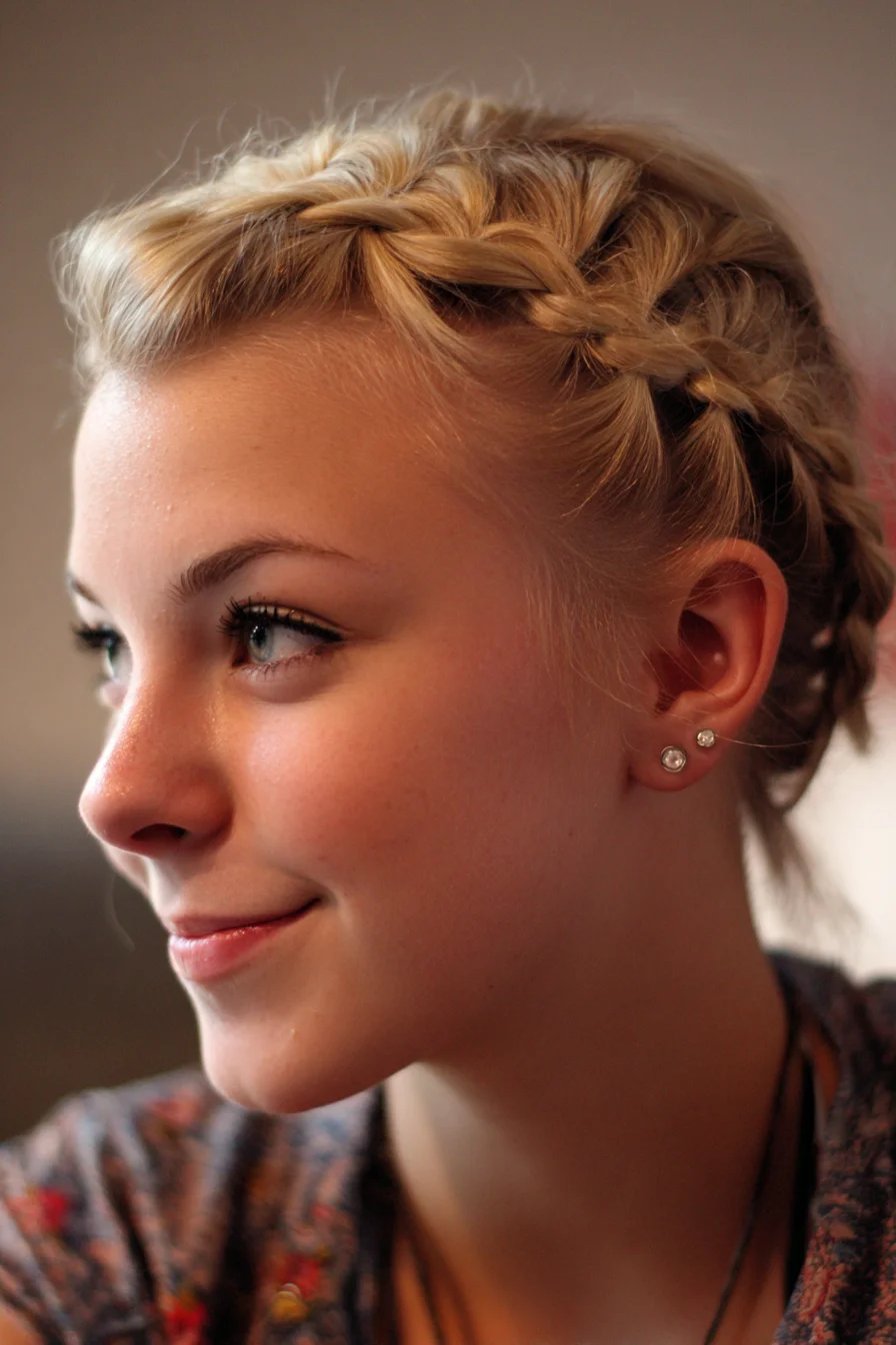 Dutch Braided Crown — Double Dutch Braids for Short to Medium Hair