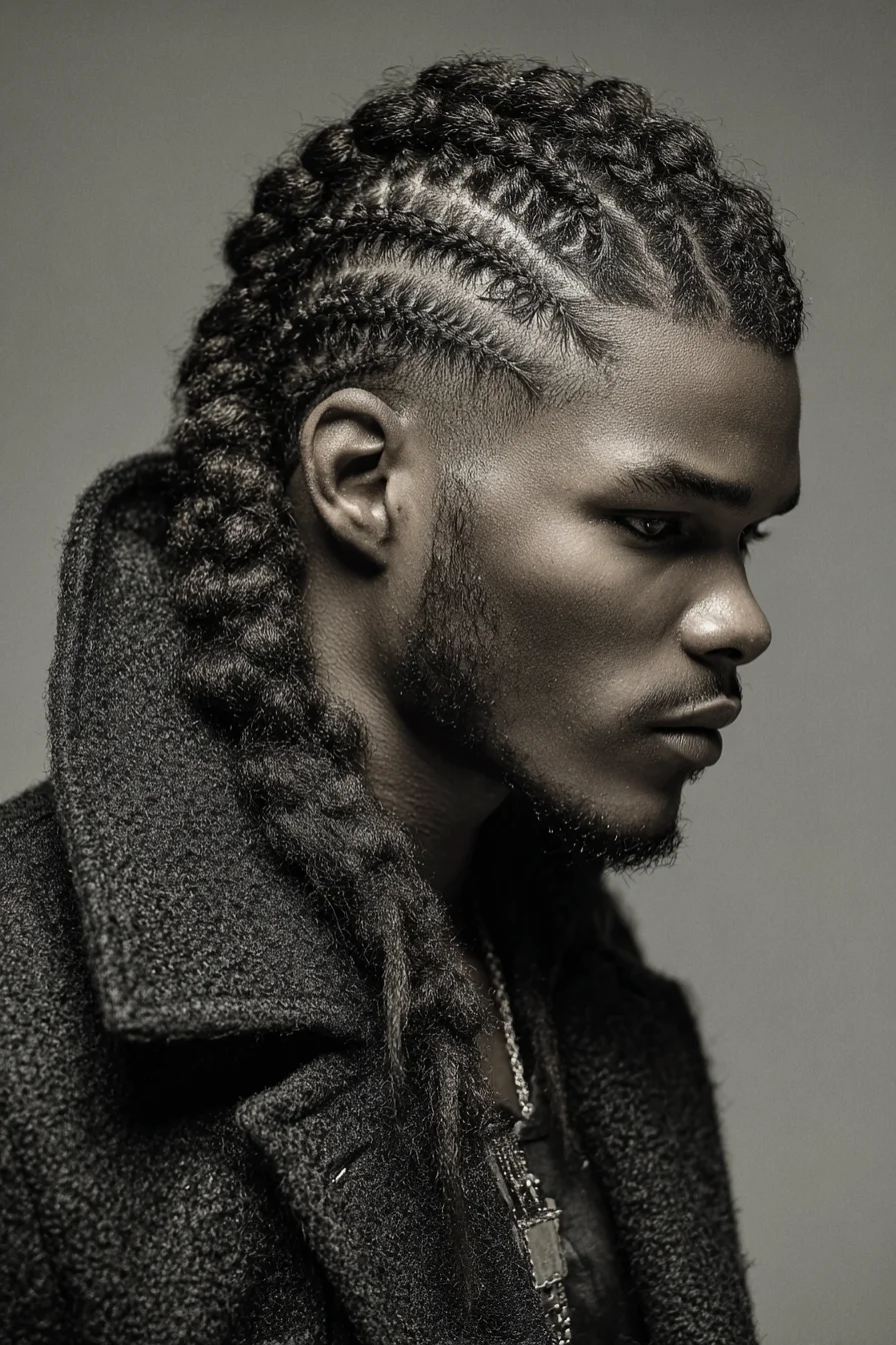 Feed‑in Cornrows Flowing into Thick Rope Braids — Clean Edges, Long Hold