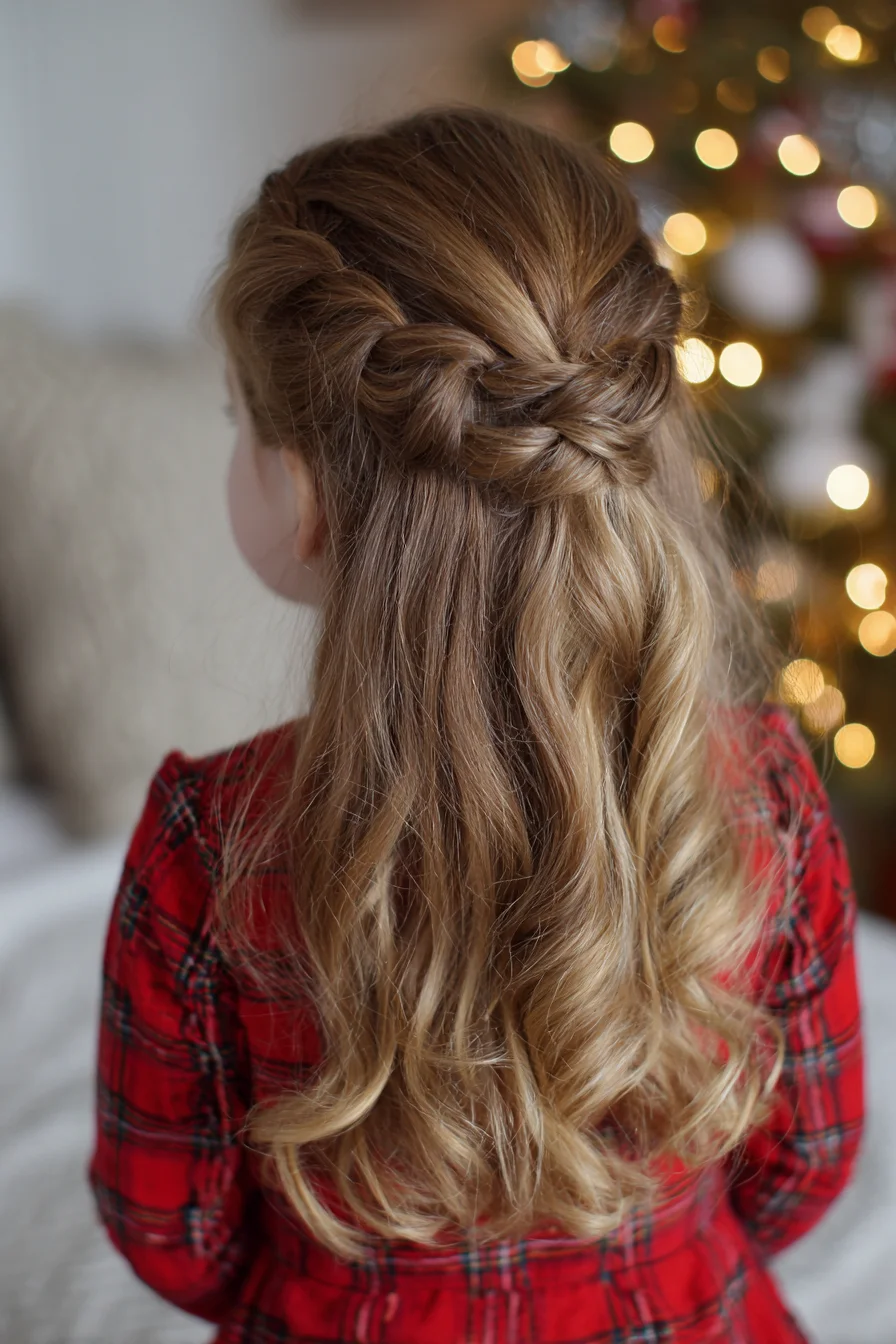 Half-Up Twisted Crown with Soft Waves