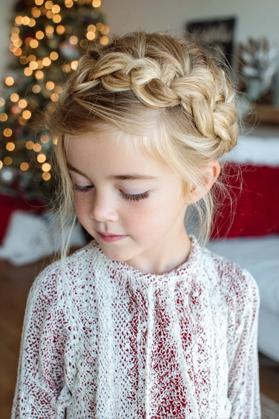 Halo Crown Braid Updo — Braided Crown (Dutch/French) for Fine to Medium Hair