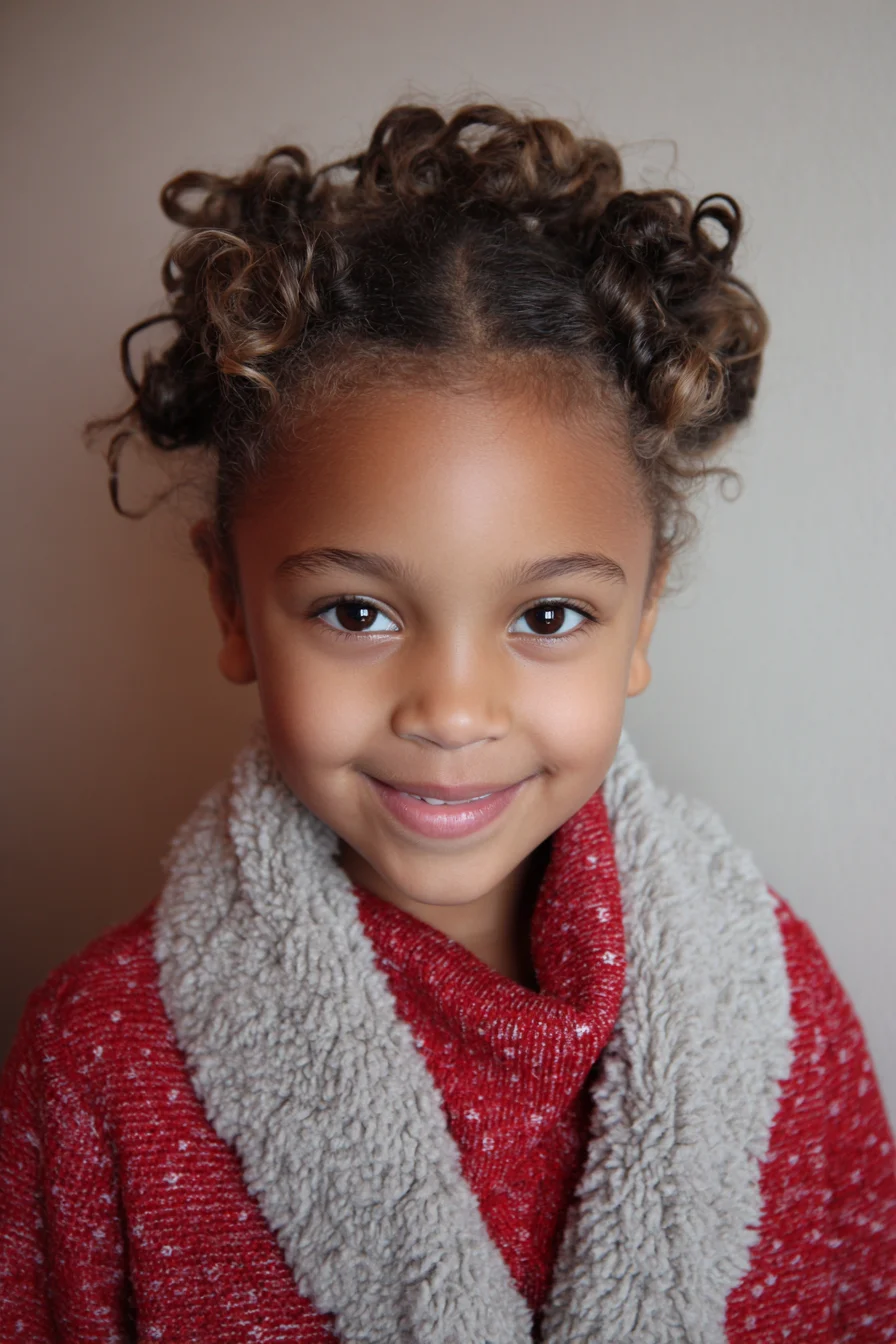 Kids Curly Bantu Knots with Defined Ringlets