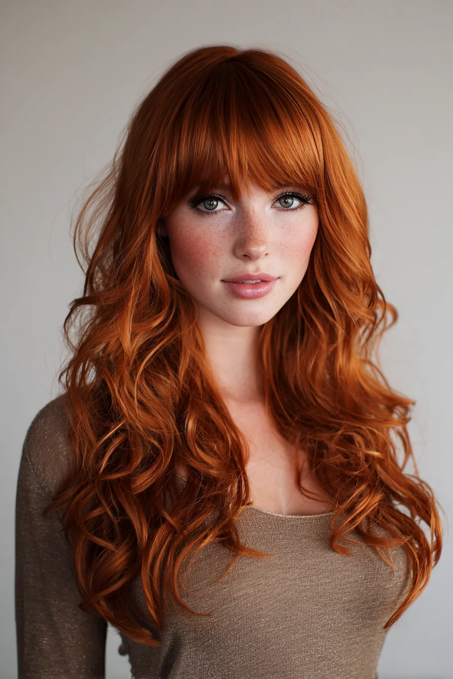 Long Copper Wavy Layers with Blunt Fringe