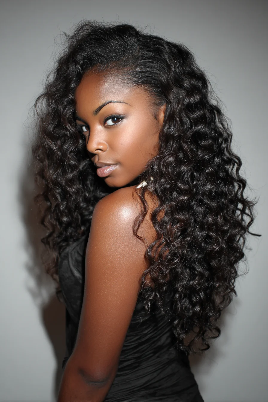 Long Deep-Wave Curls for Natural Textured Hair
