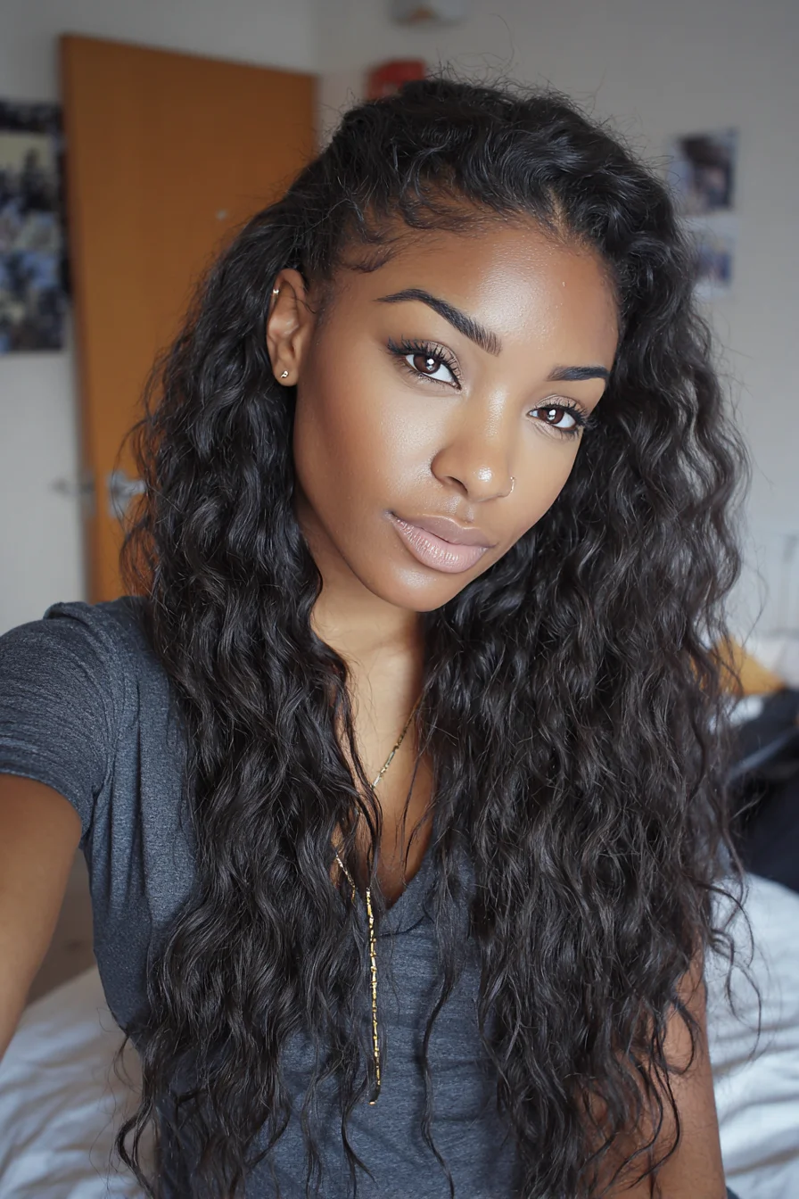 Long Deep-Wave Natural Texture with Sleek Baby Hairs