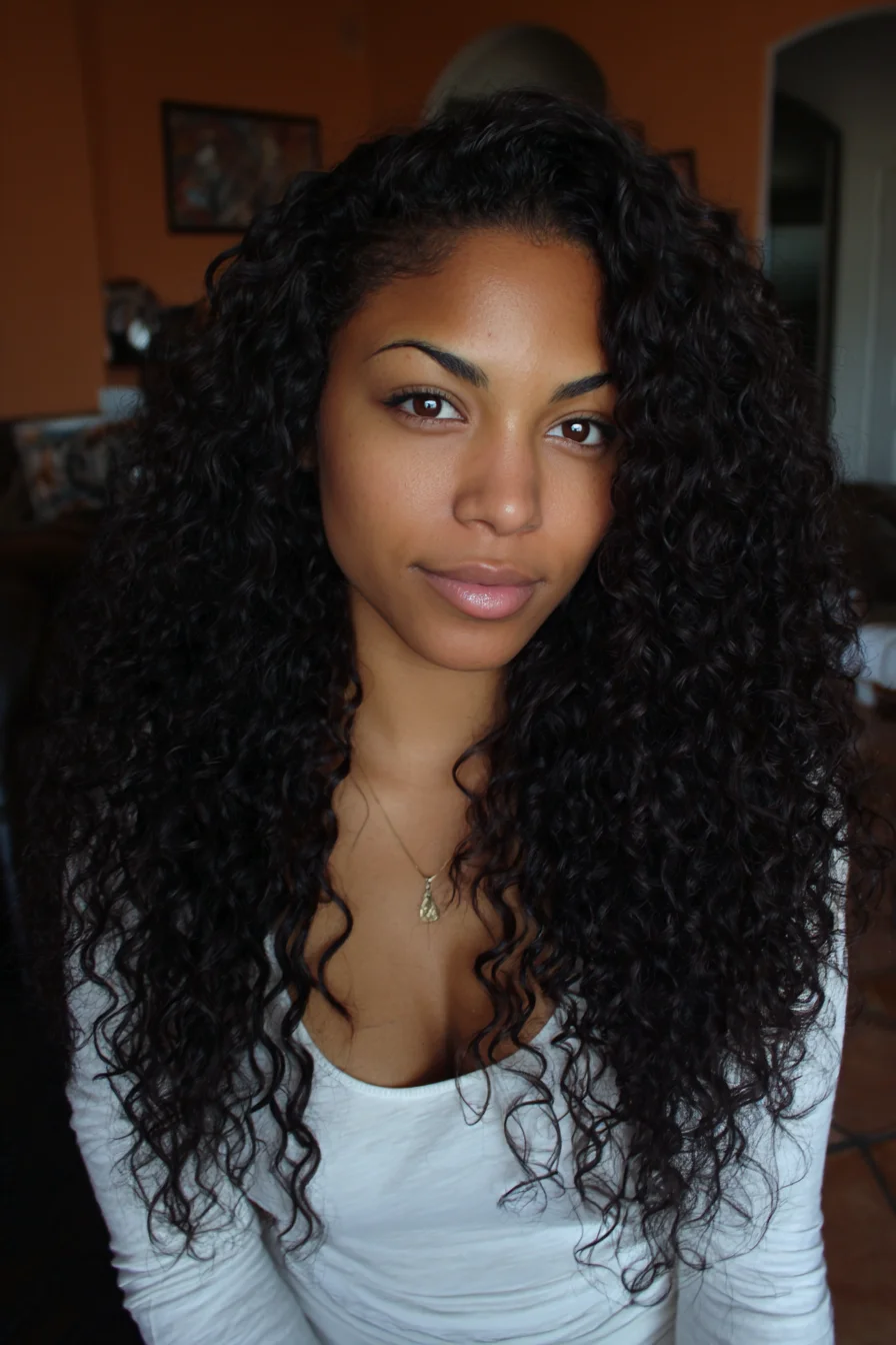 Long Defined Natural Curls — Layered 3B/3C Wash-and-Go