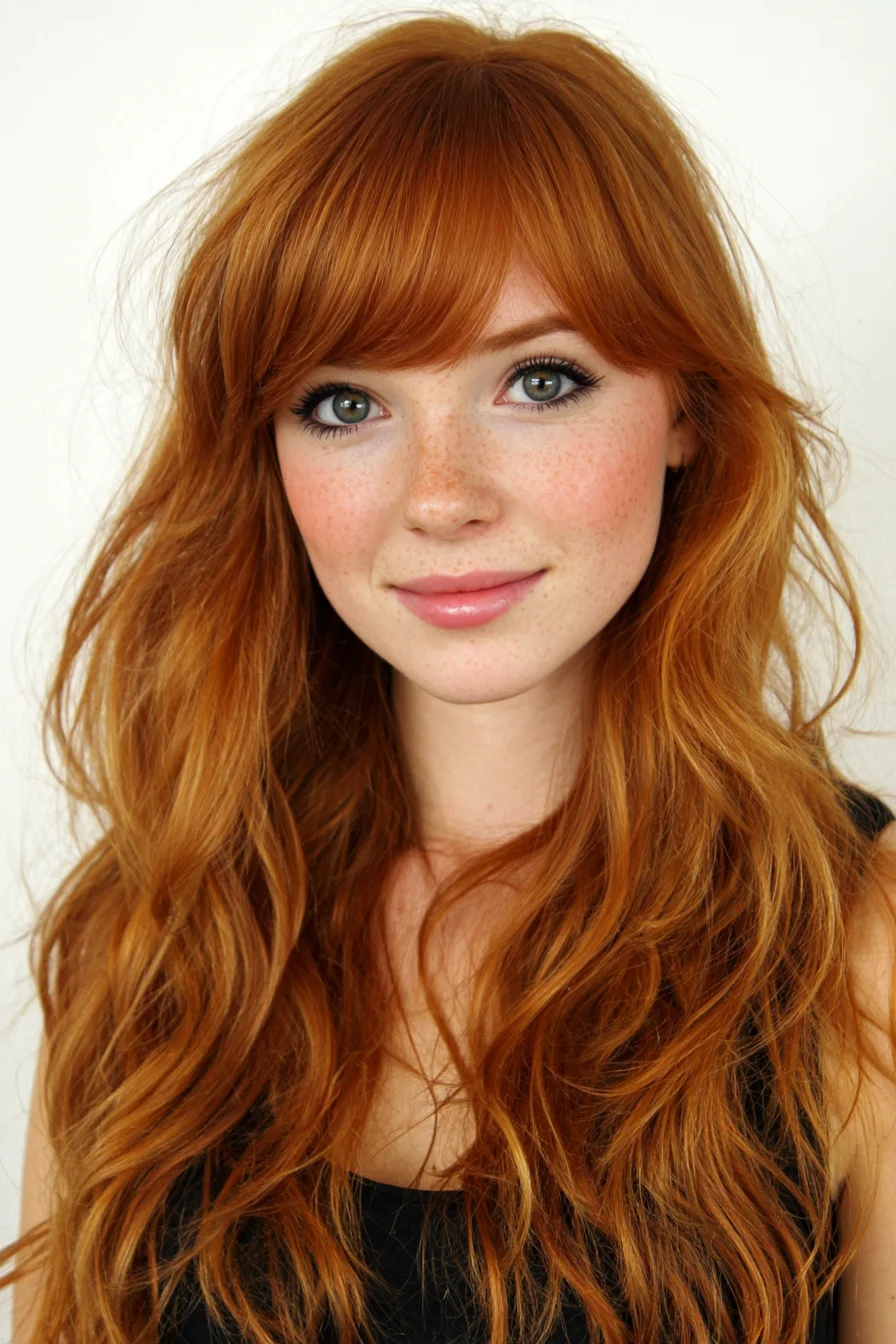 Long Layered Copper Waves with Soft Fringe