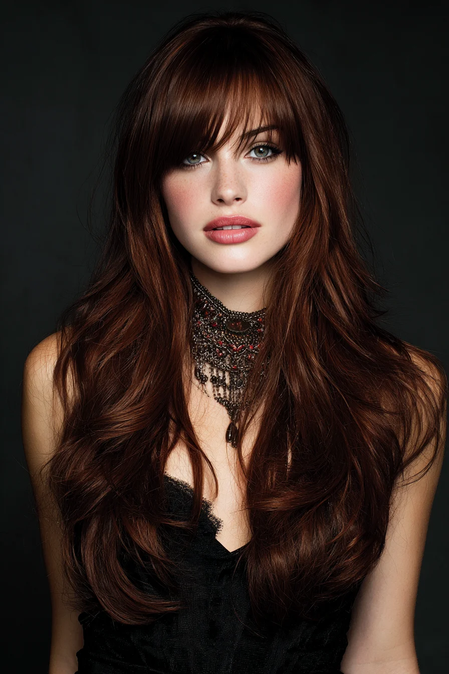 Long Layered Cut with Soft Fringe and Face‑Framing Waves