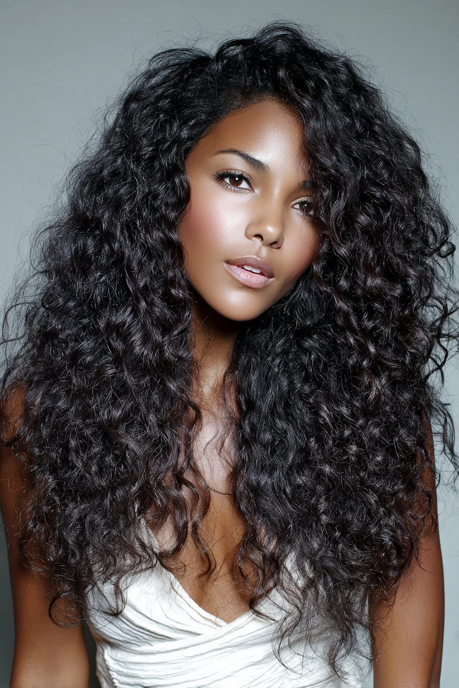 Long Layered Deep Curls — Voluminous Natural Texture