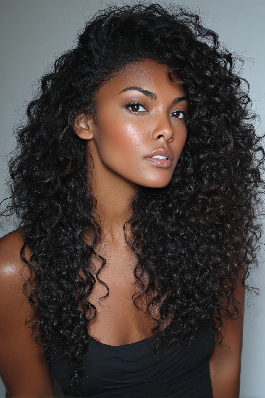 Long Layered Defined Curls — Voluminous Natural Texture