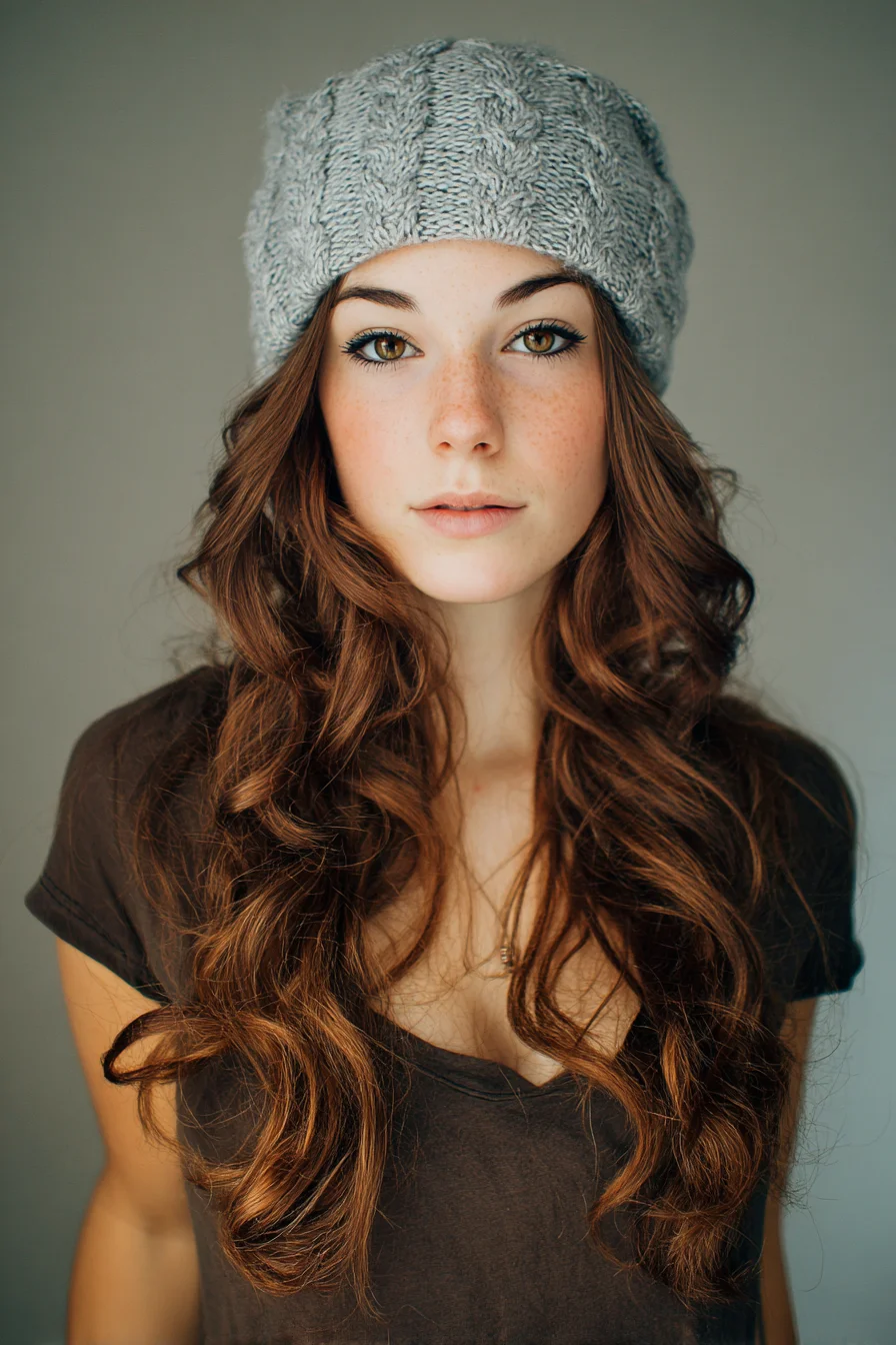 Long Layered Loose Waves — Beanie-Friendly Natural Texture