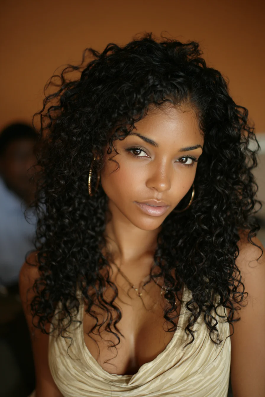 Long Layered Natural Curls — Defined Ringlets & Face‑Framing Layers