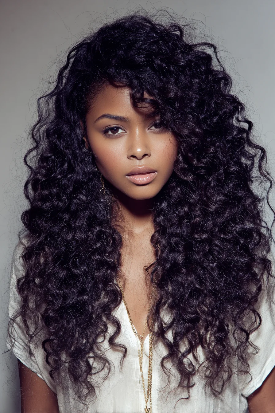 Long Voluminous Layered Curls — Diffused Natural Texture