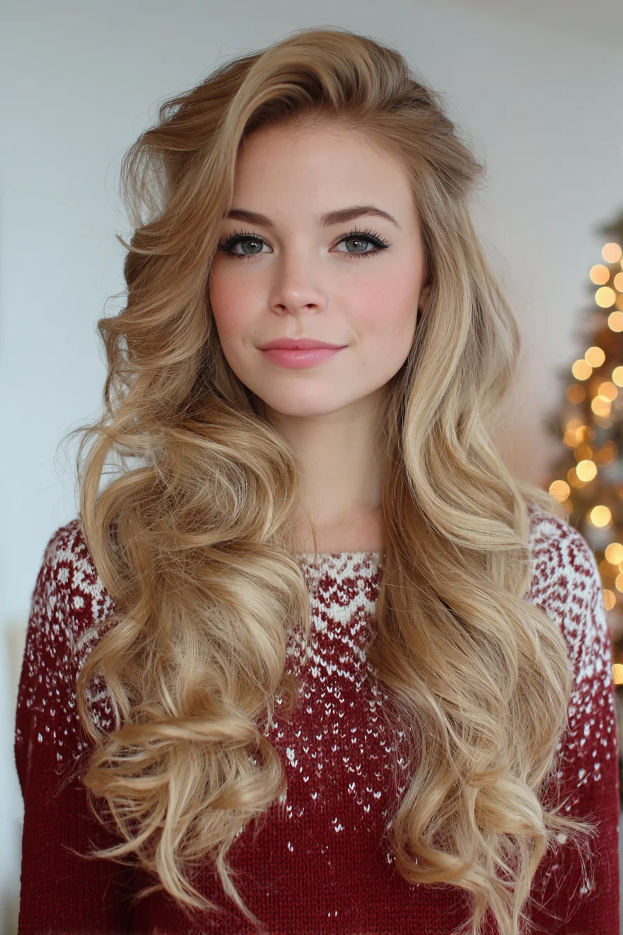 Long Voluminous Loose Waves with Face‑Framing Layers