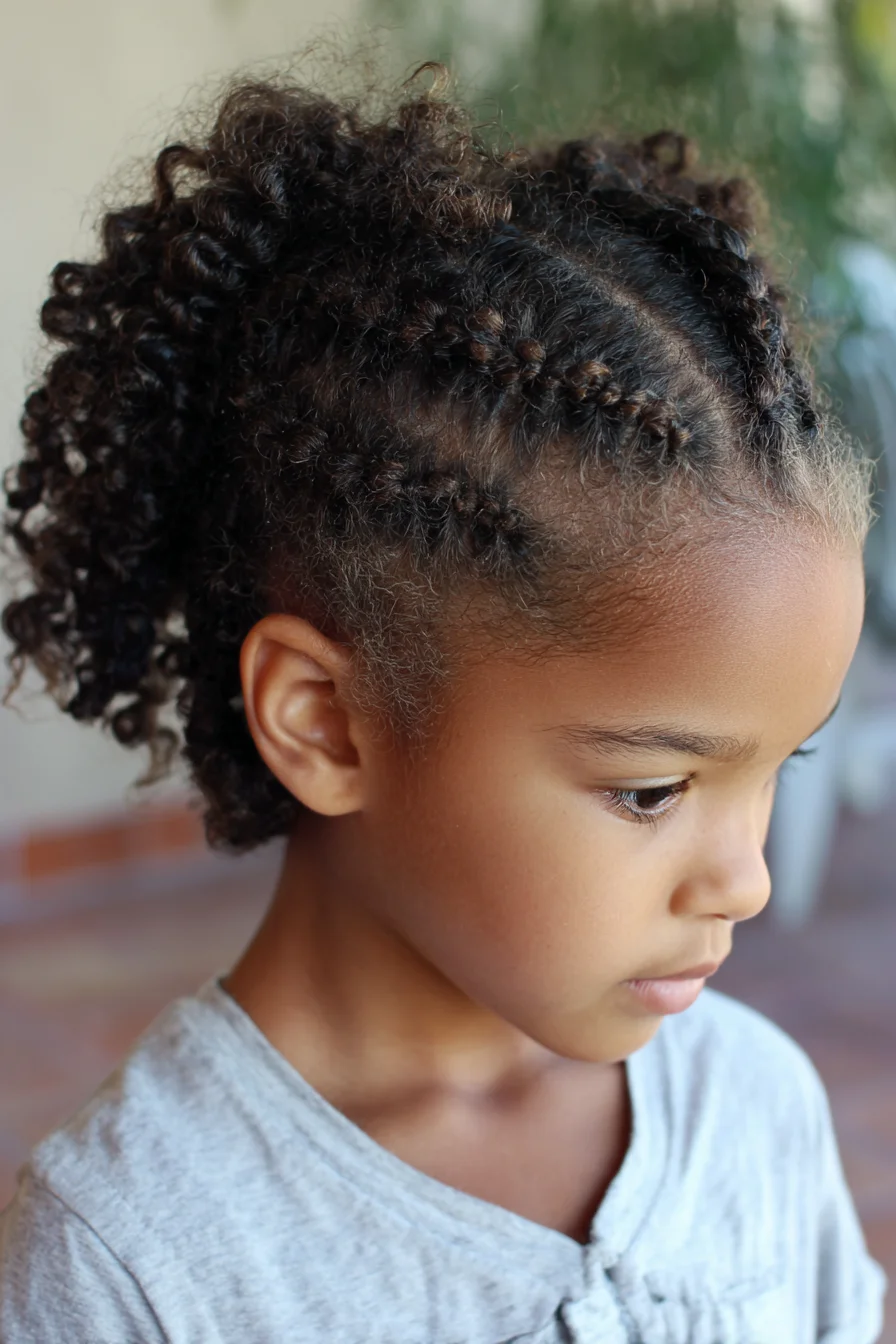 Mini Cornrows Into Curly Puff — Protective Style for Natural Curls