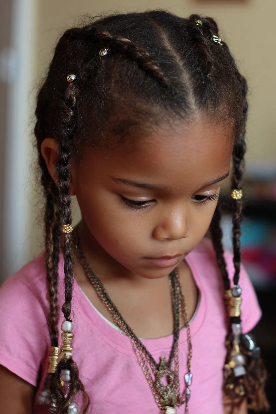 Neat Cornrows to Beaded Individual Braids — Protective Braids with Cuffs
