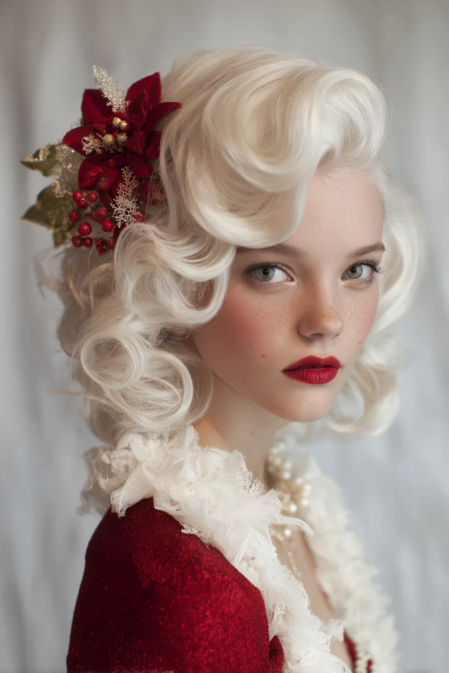 Platinum Hollywood Waves with Voluminous Finger Curls