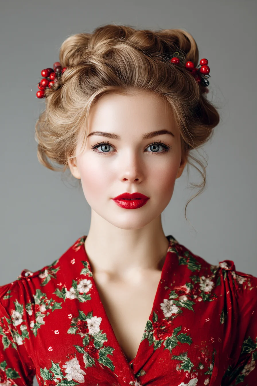 Romantic Twisted Updo with Soft Face‑Framing Tendrils