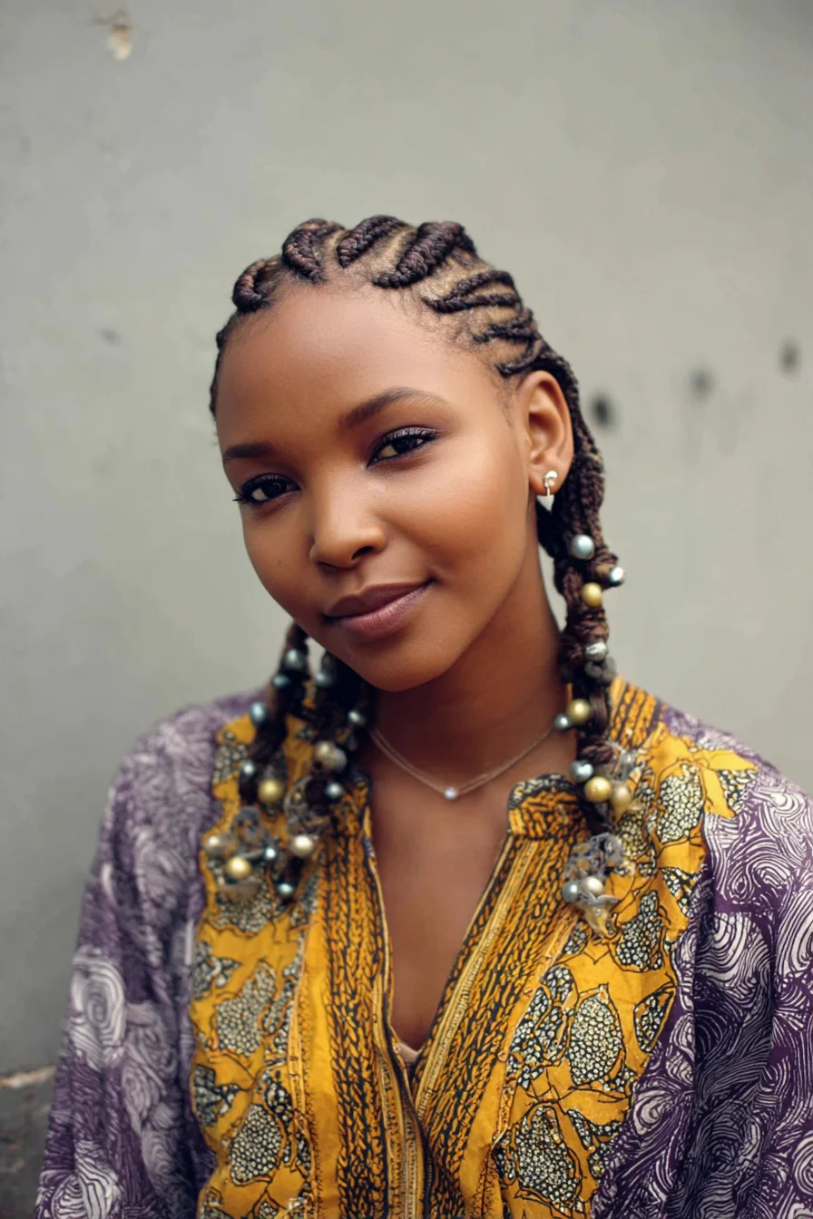Scalp Cornrows into Beaded Braided Ends