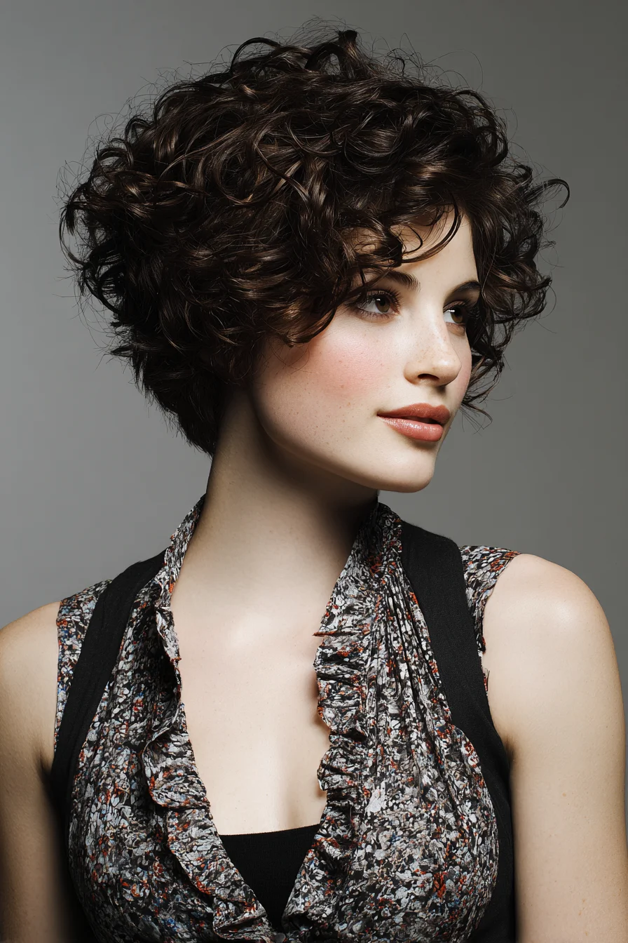 Short Layered Curly Bob for Natural Volume and Texture