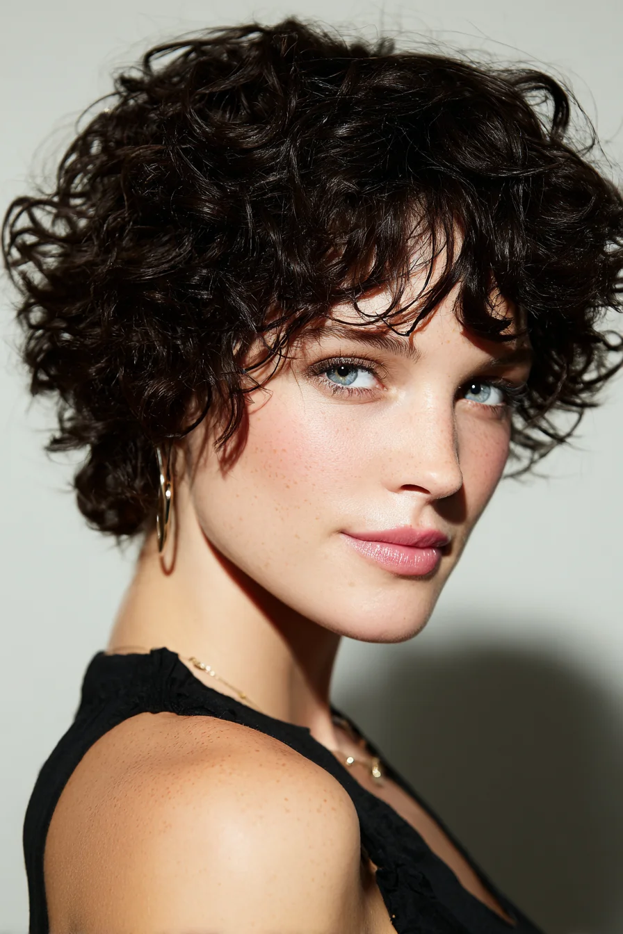 Short Textured Curly Shag with Wispy Fringe — Pixie for Natural Curls