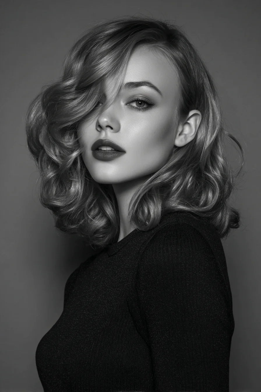 Side-Swept Voluminous Waves — Mid-Length Layered Lob