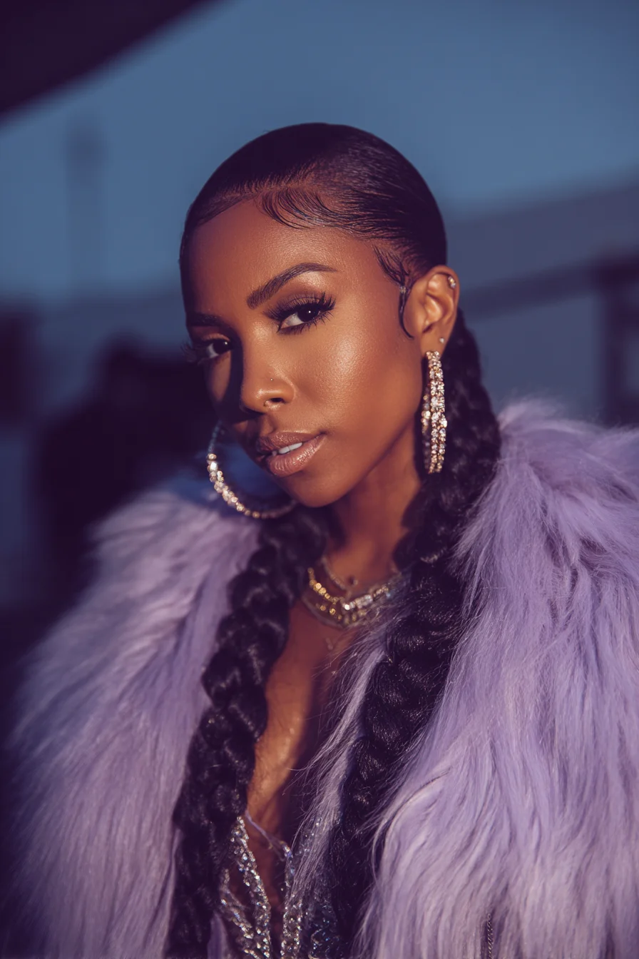 Sleek Center-Part Double Braids with Laid Baby Hairs