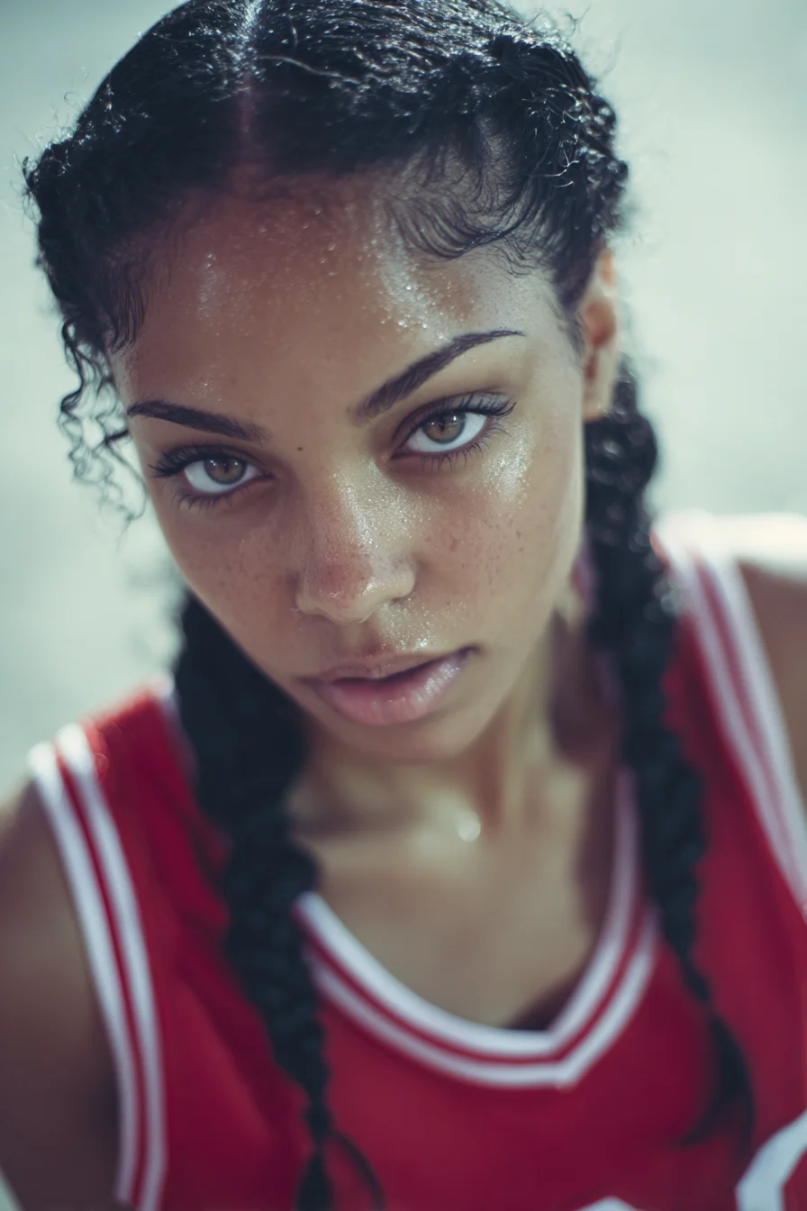 Sleek Double Cornrows with Laid Edges — Sporty Braids for Textured Hair