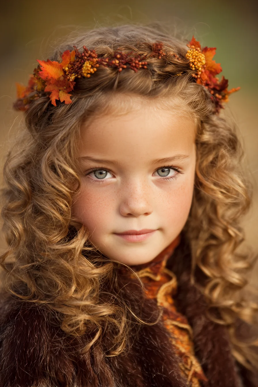 Soft Crown Braid with Natural Ringlet Curls