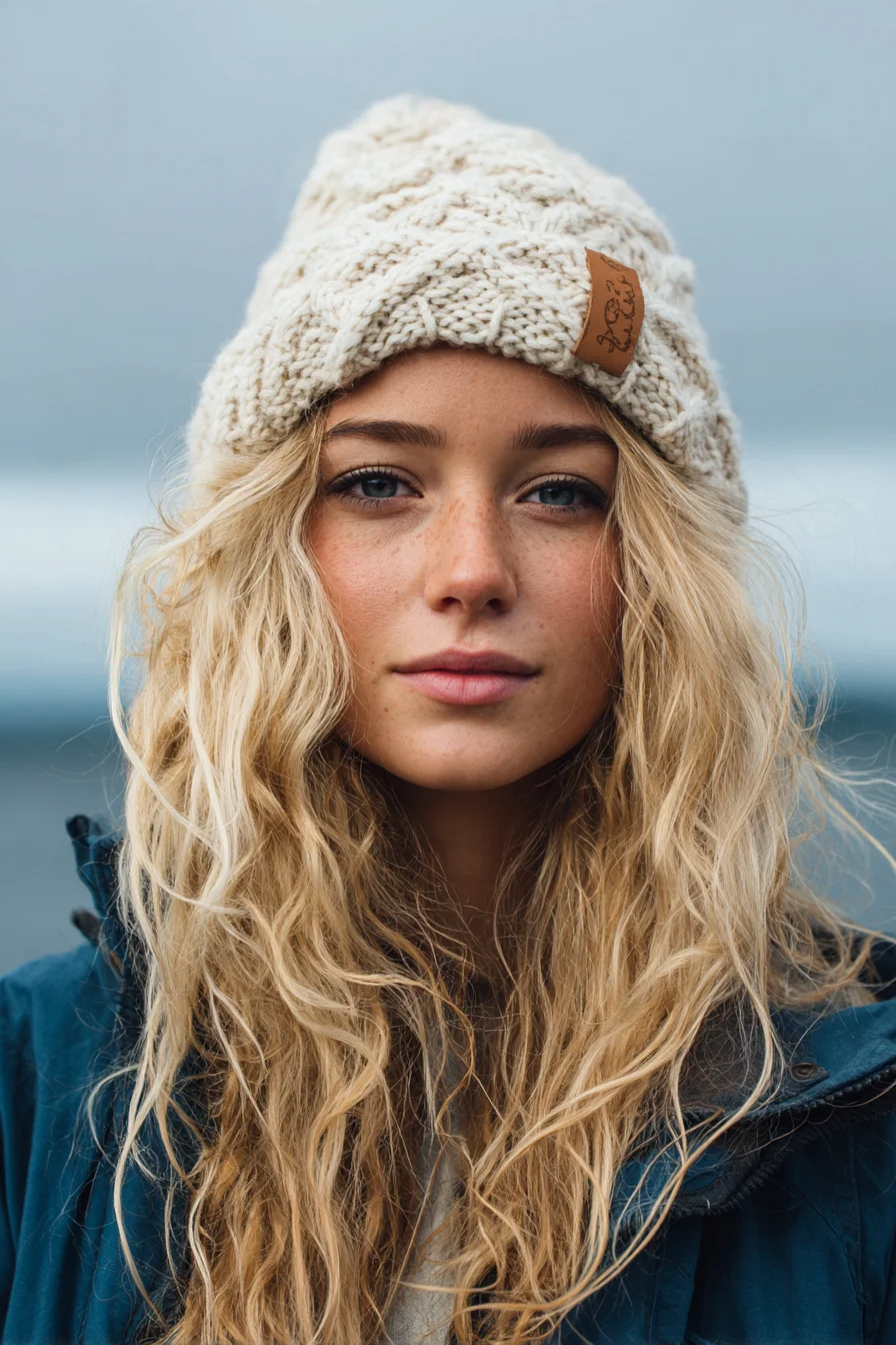 Textured Beachy Waves for Long Blonde Hair — Beanie-Friendly Natural Style