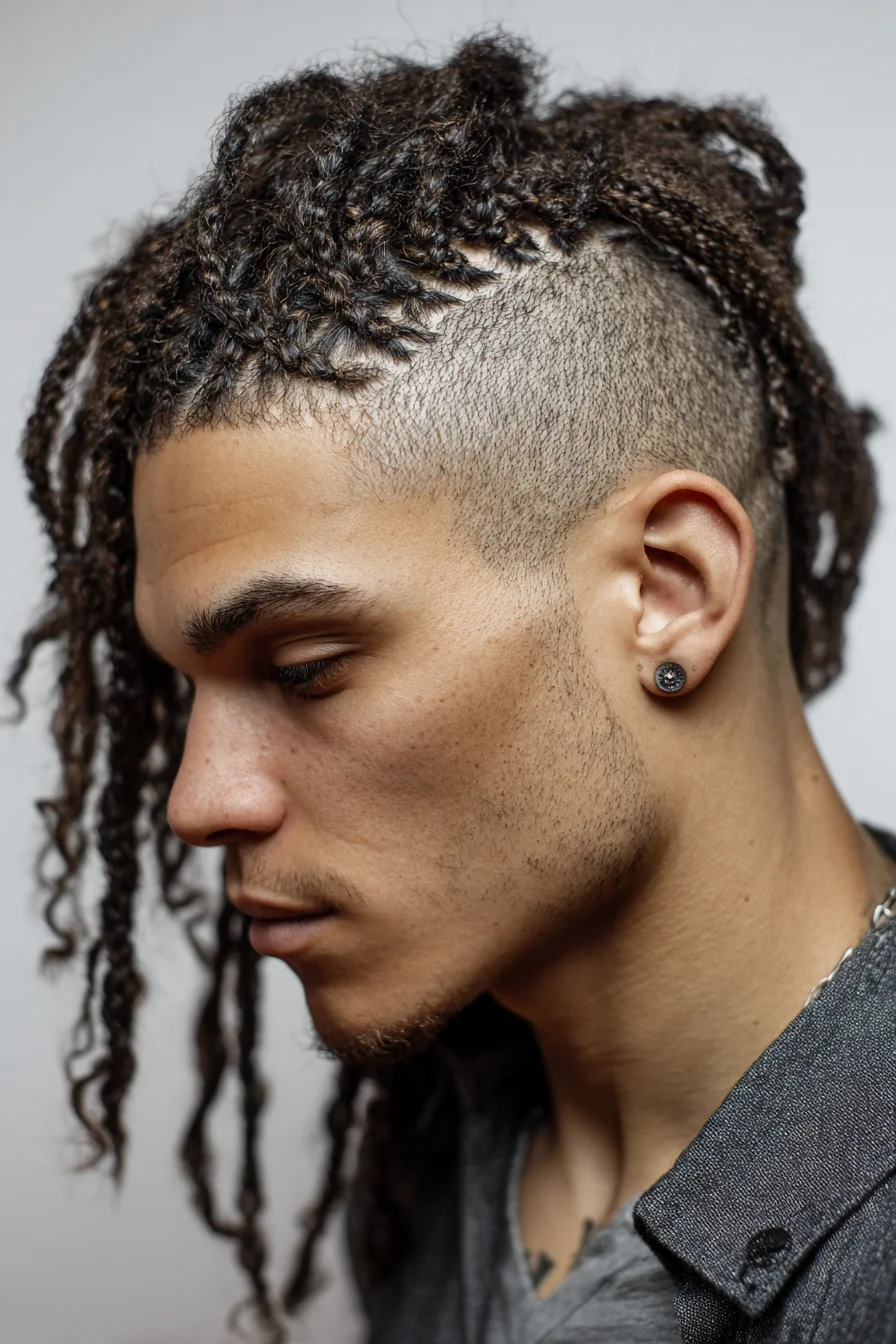 Textured Braided Top with Skin Fade Undercut