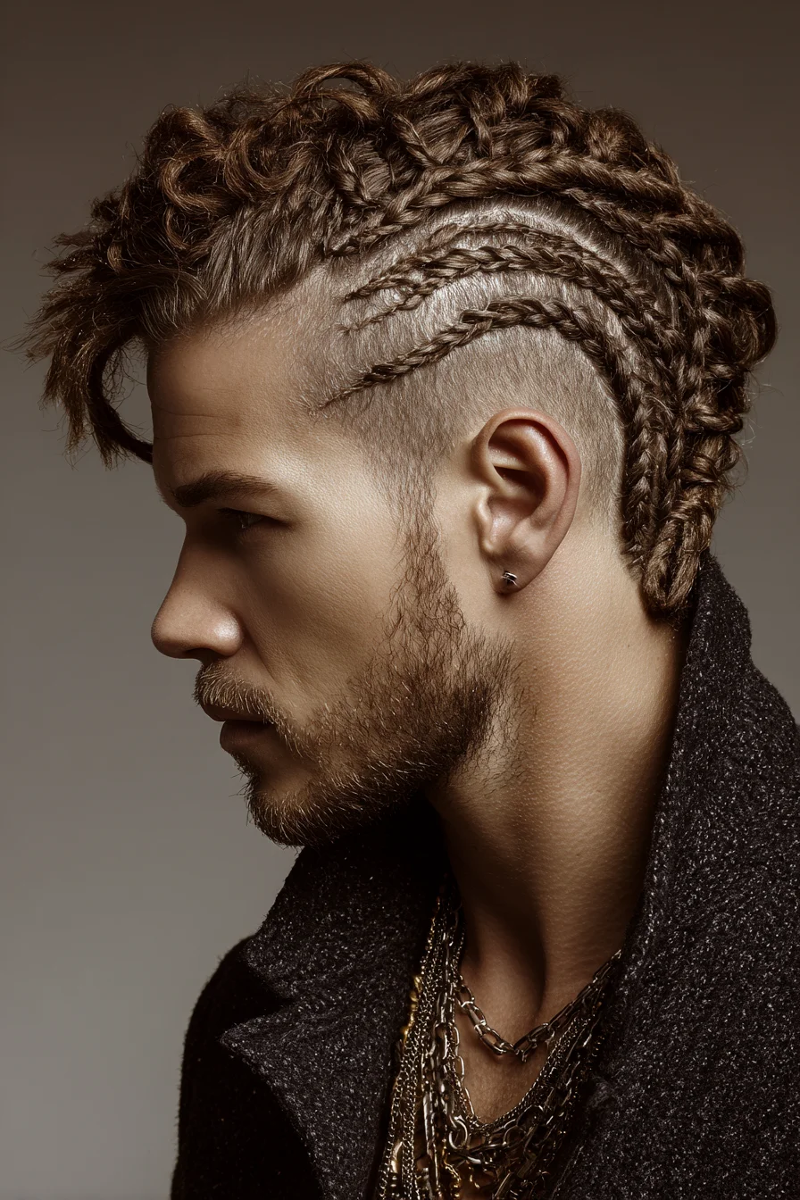 Textured Cornrow Undercut with Loose Braided Top