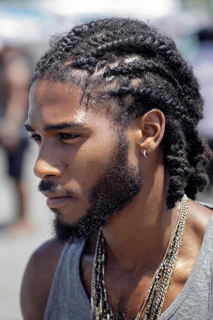 Textured Cornrows with Short Back Braids — Protective Style for Natural Hair