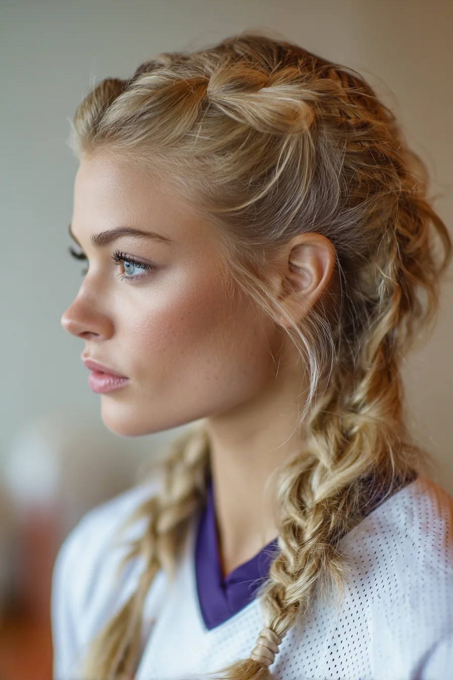 Textured Double Dutch (Boxer) Braids with Tousled Finish