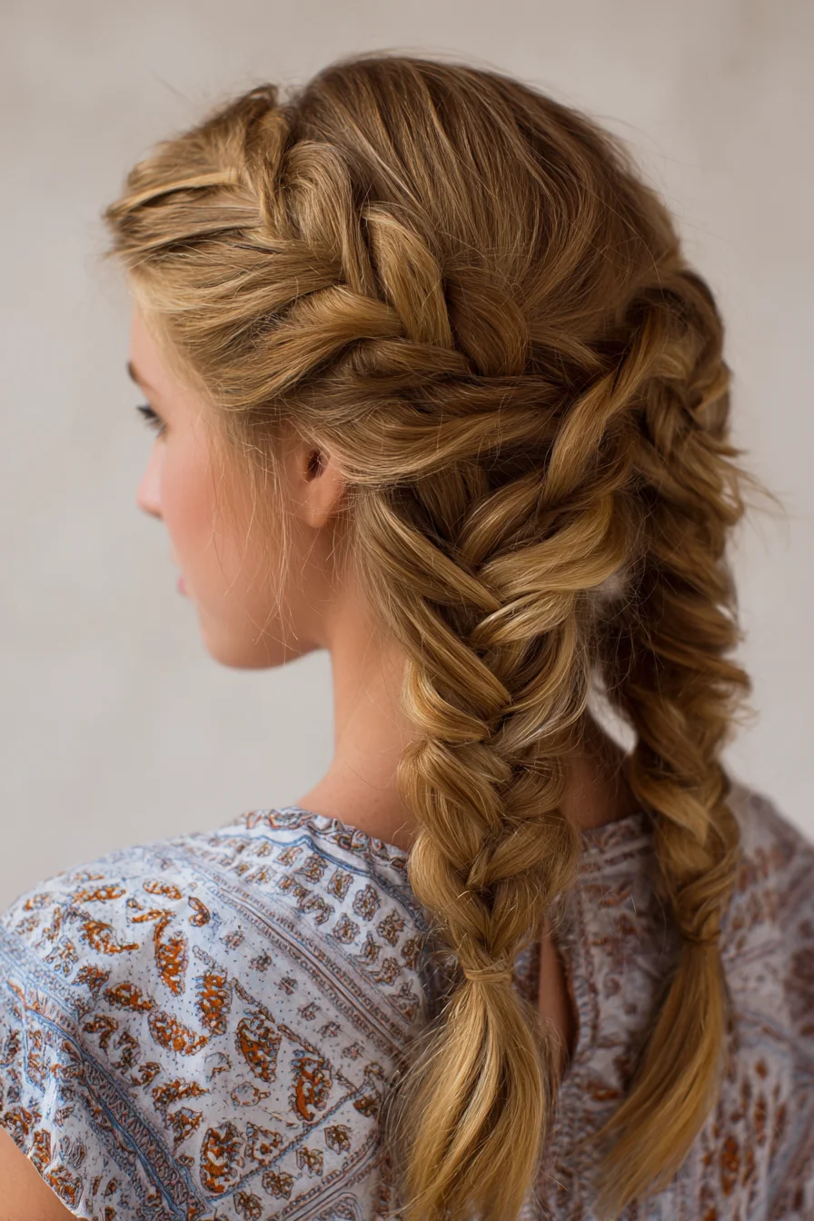Textured Double Dutch Braids — Voluminous Boho Braided Style