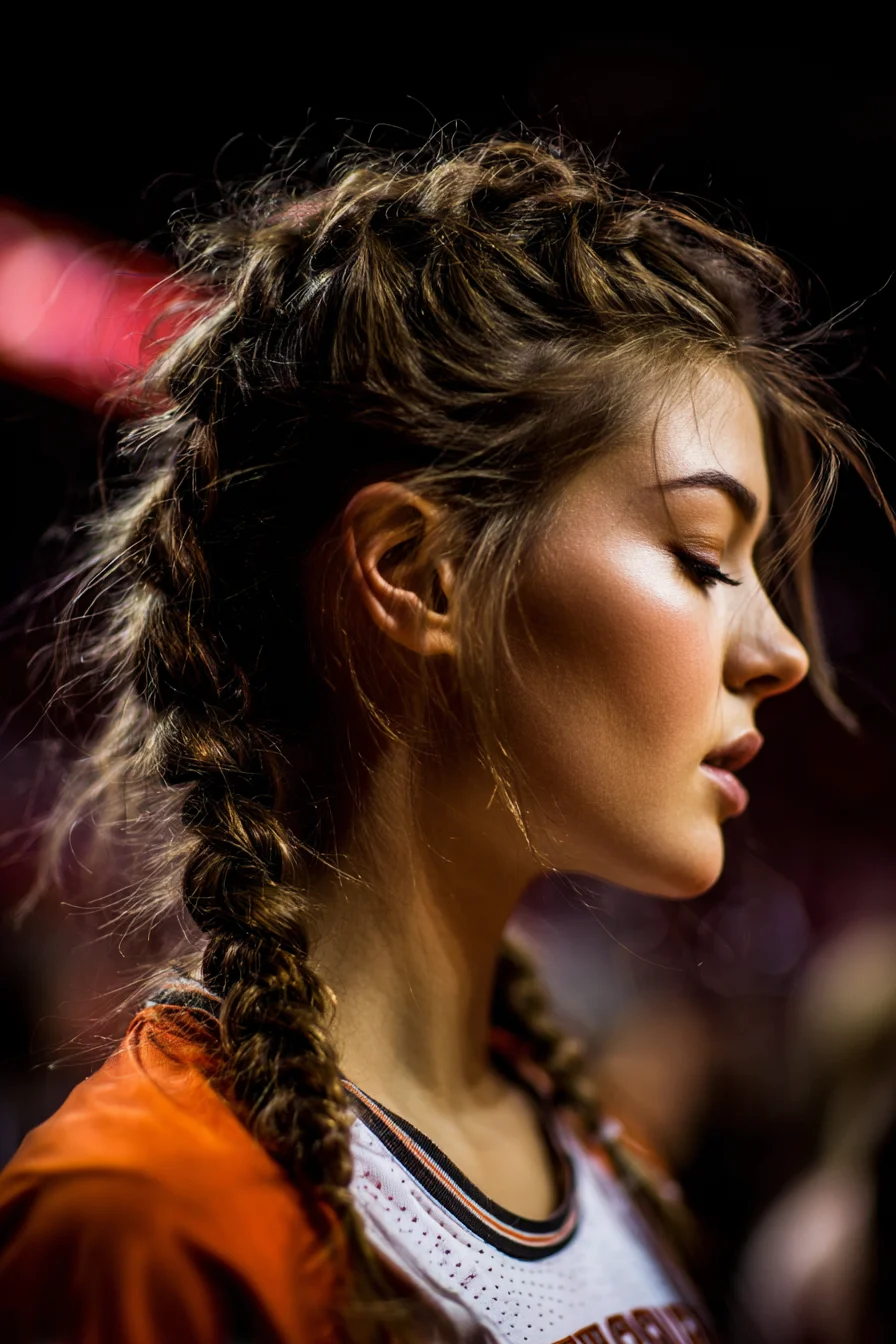 Textured Double Dutch Braids with Face‑Framing Tendrils
