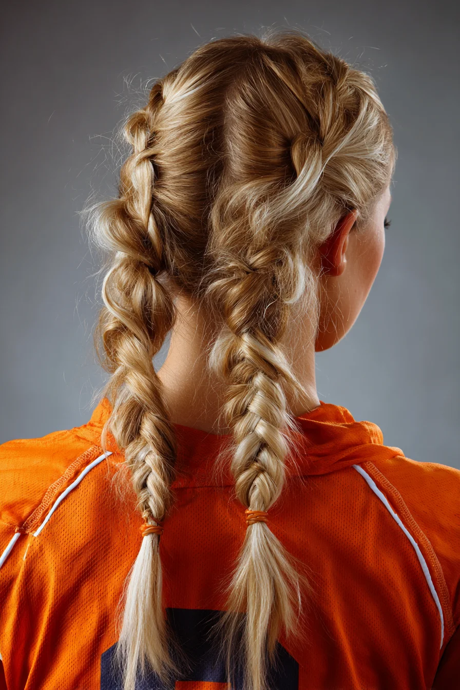 Textured Double Dutch Braids with Loose Ends