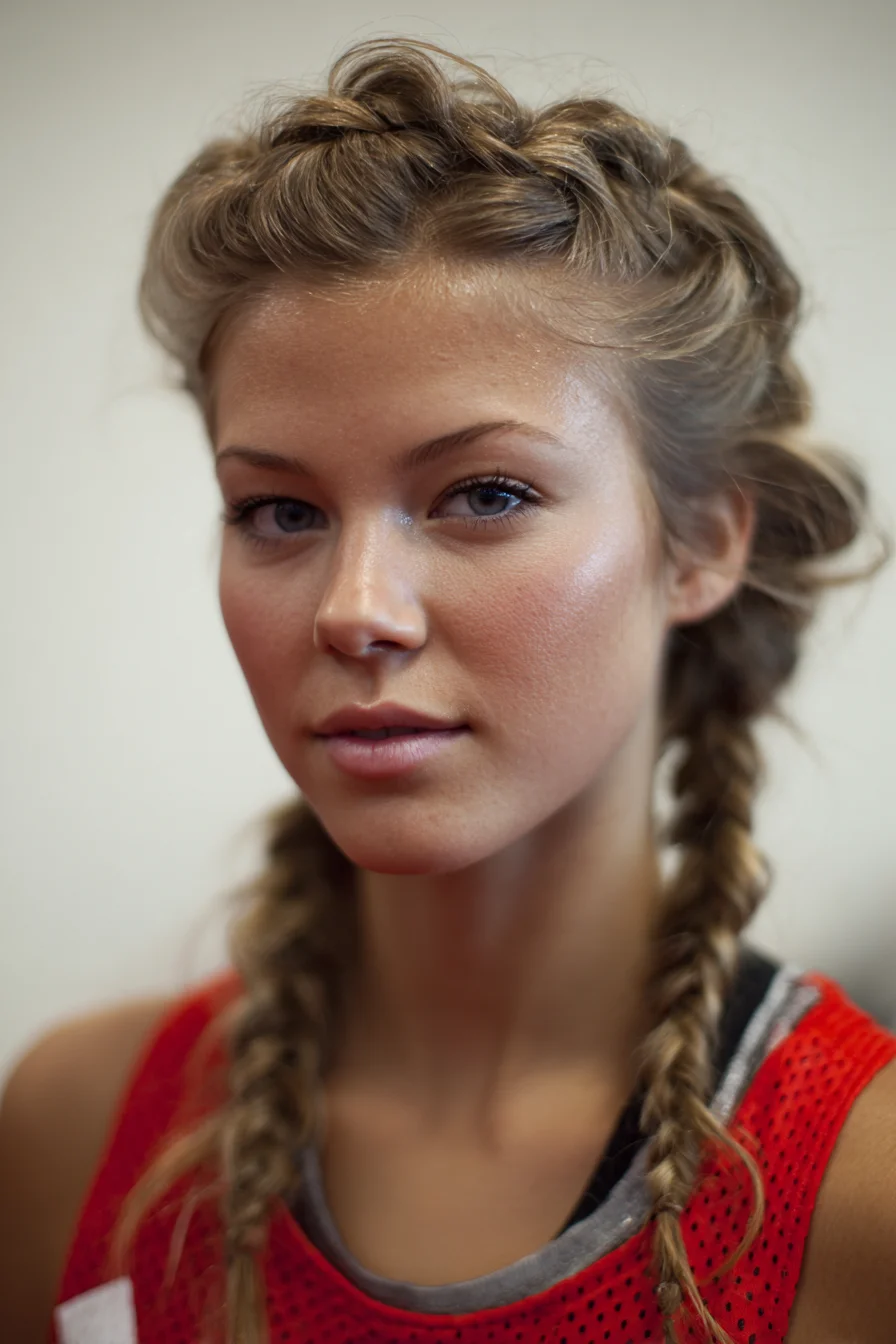 Textured Double Dutch Braids with Soft Crown Volume