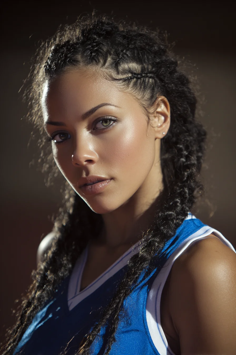 Textured Dutch Cornrow (Boxer) Braids with Laid Baby Hairs