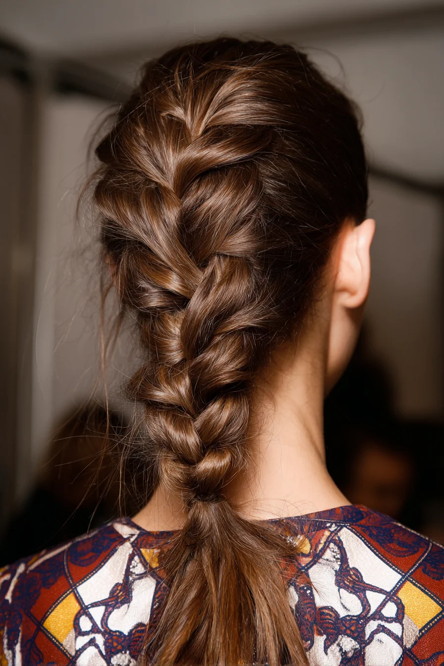 Textured Pancaked French Braid for Medium to Long Hair