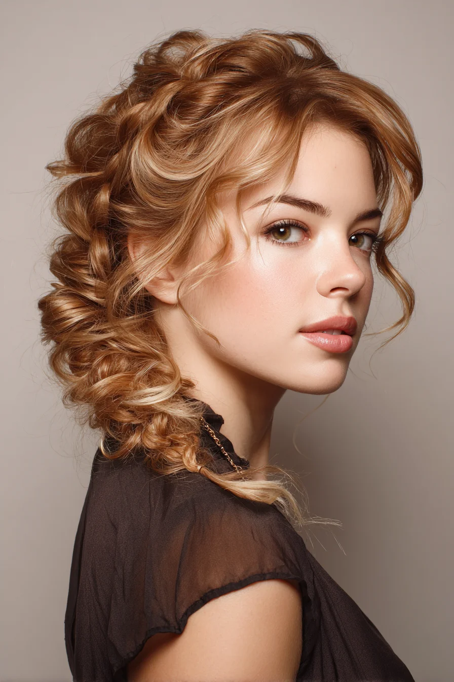 Textured Romantic Pull-Through Braid with Face-Framing Tendrils