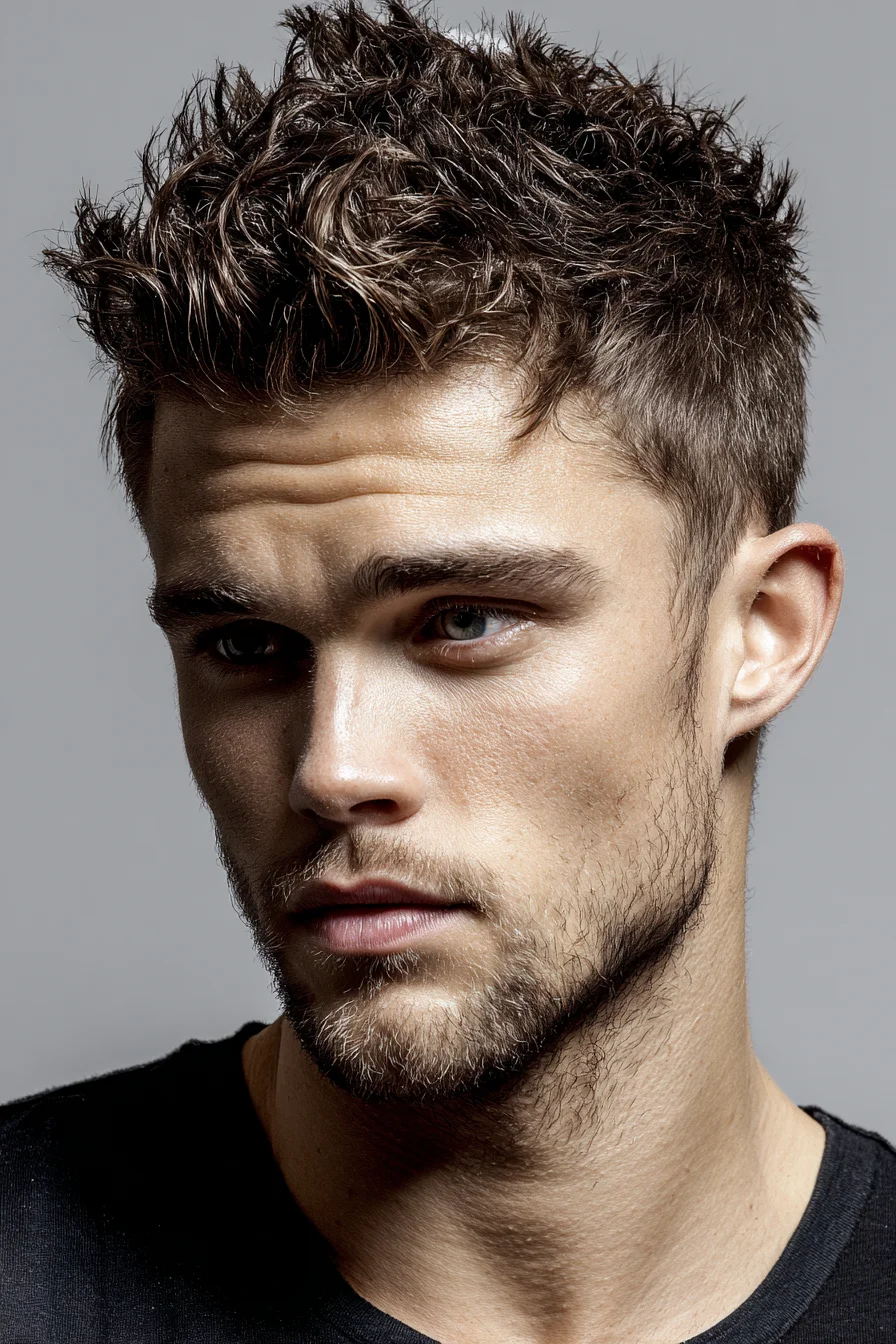 Textured Short Crop with Tapered Sides (Matte, Tousled Finish)