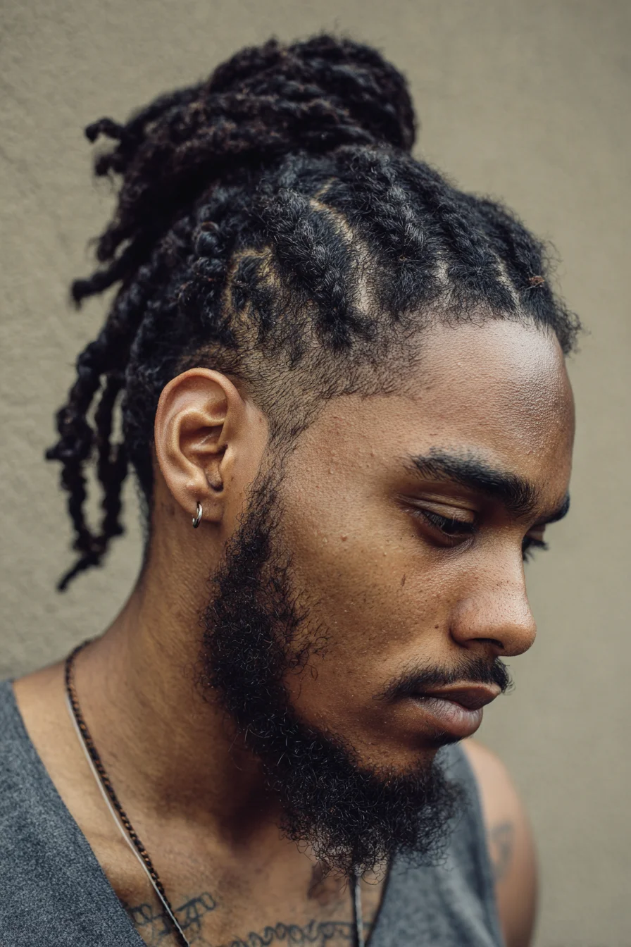 Textured Two-Strand Twists High Bun with Tapered Sides